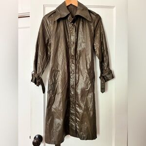 Saks Fifth Ave brown nylon trench coat - small
